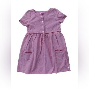 RuffleButts Size 8 Red and White Pinstripe Dress